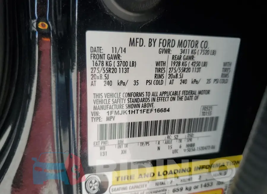 1FMJK1HT1FEF16684 Photo# 13