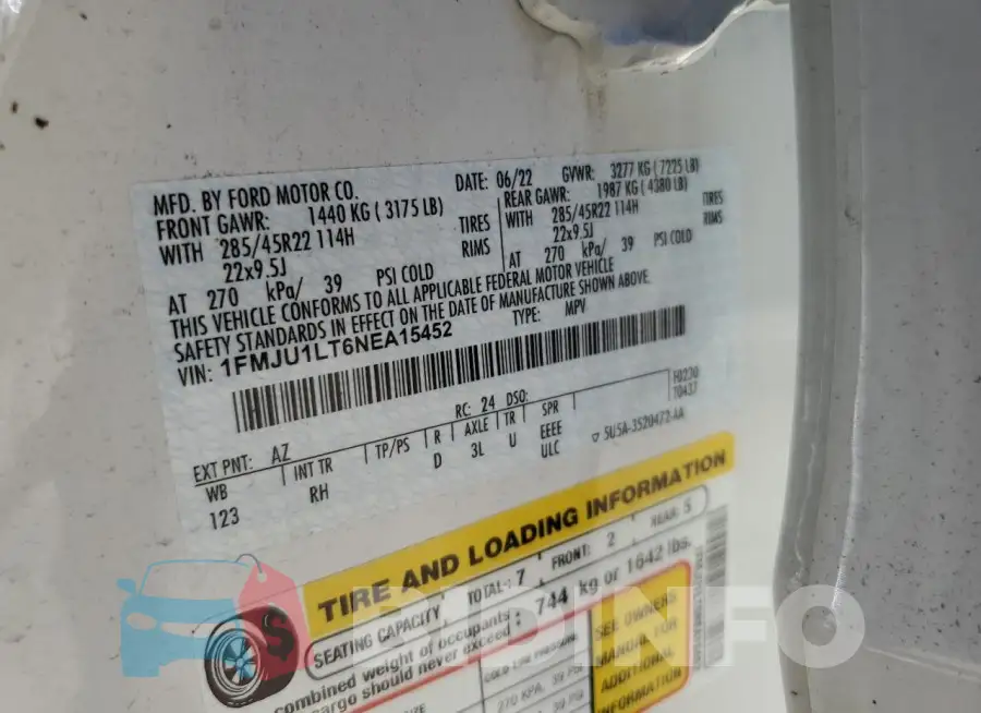 1FMJU1LT6NEA15452 Photo# 14
