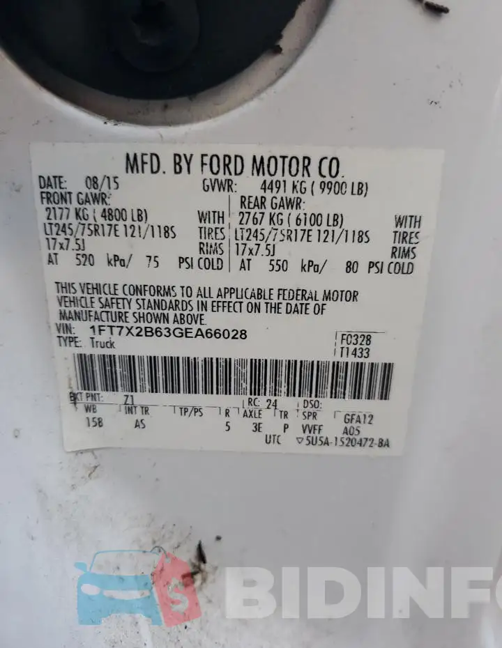 1FT7X2B63GEA66028 Photo# 13