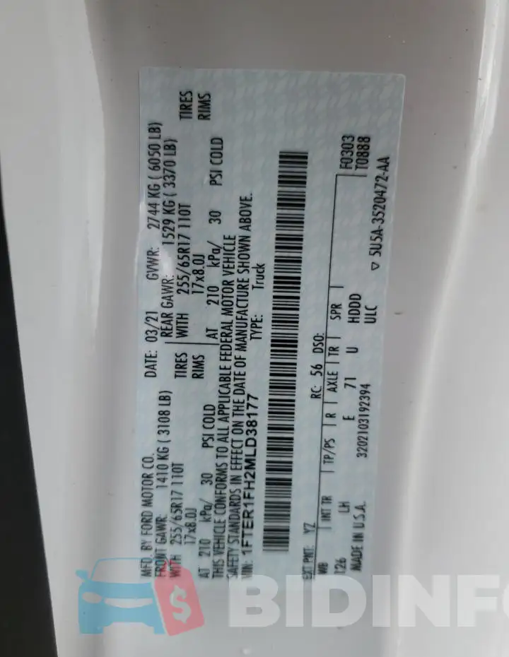 1FTER1FH2MLD38177 Photo# 12