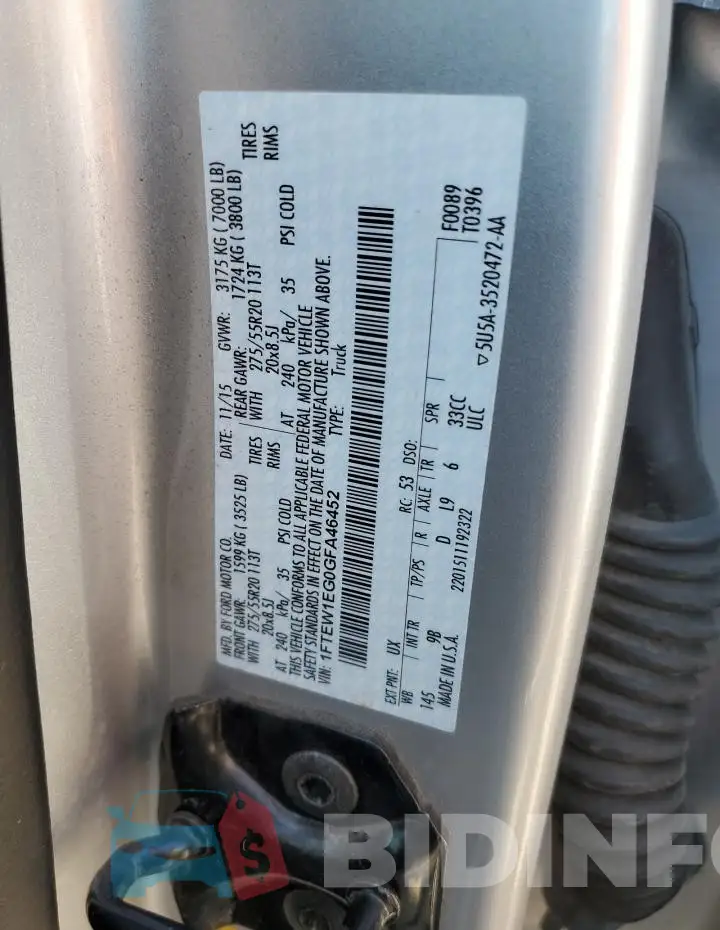 1FTEW1EG0GFA46452 Photo# 12