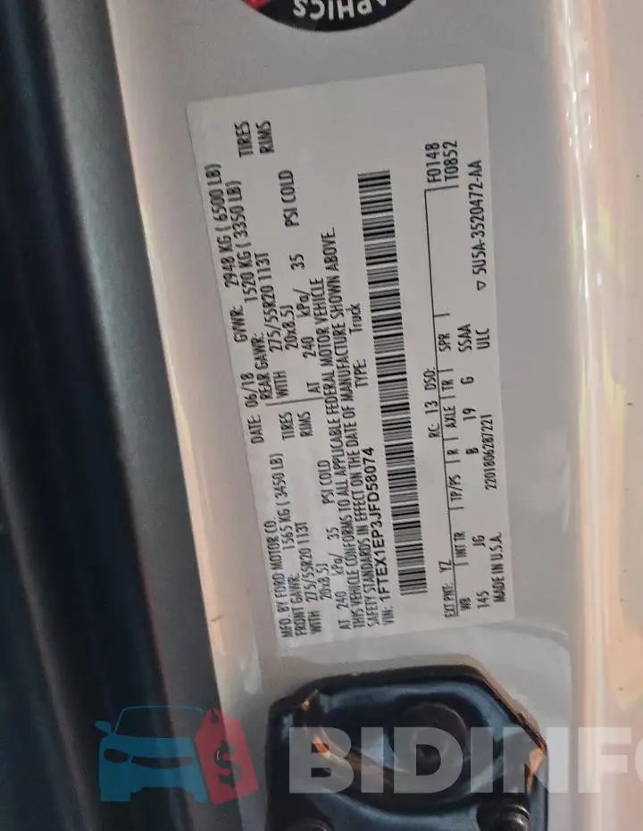 1FTEX1EP3JFD58074 Photo# 13