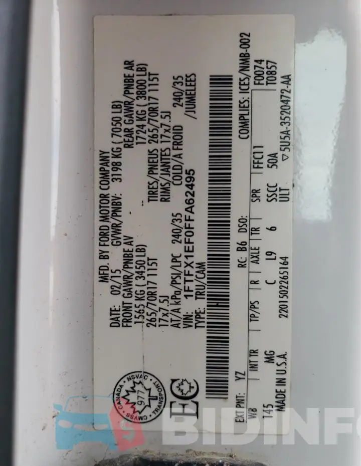1FTFX1EF0FFA62495 Photo# 12