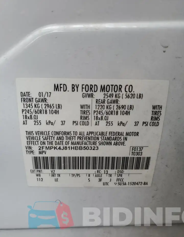 2FMPK4J81HBB50323 Photo# 13