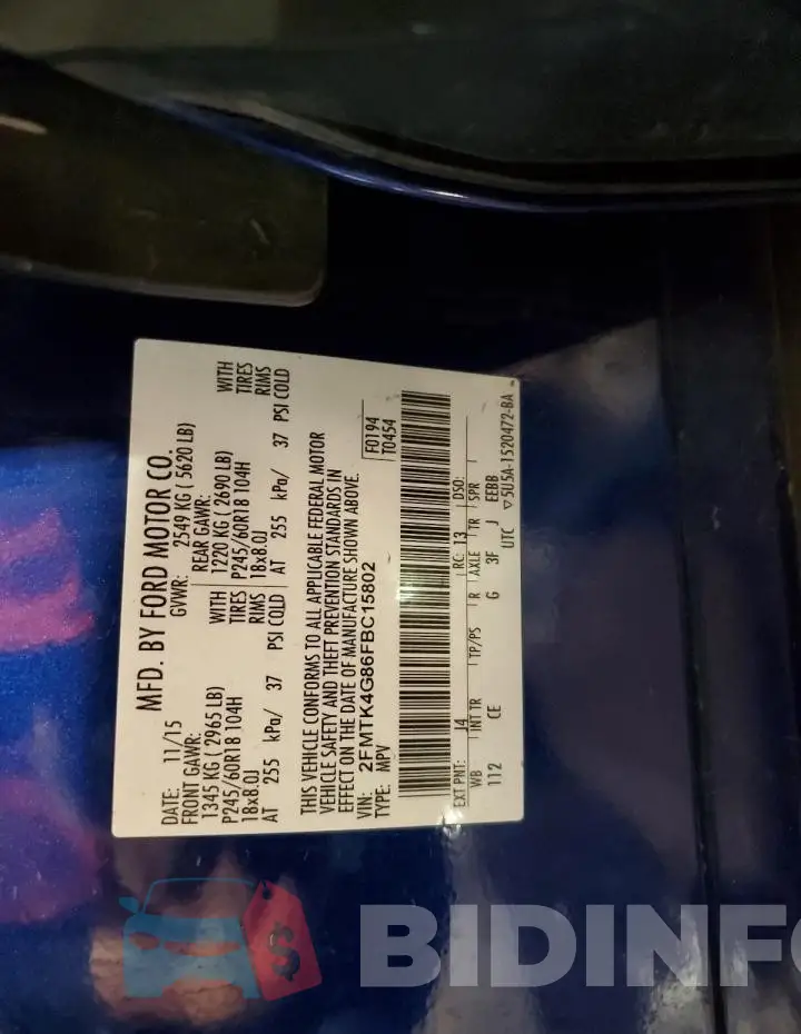 2FMTK4G86FBC15802 Photo# 13