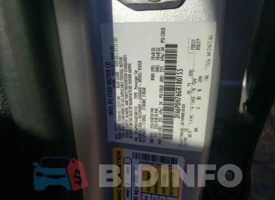 3FA6P0H76GR180155 Photo# 12
