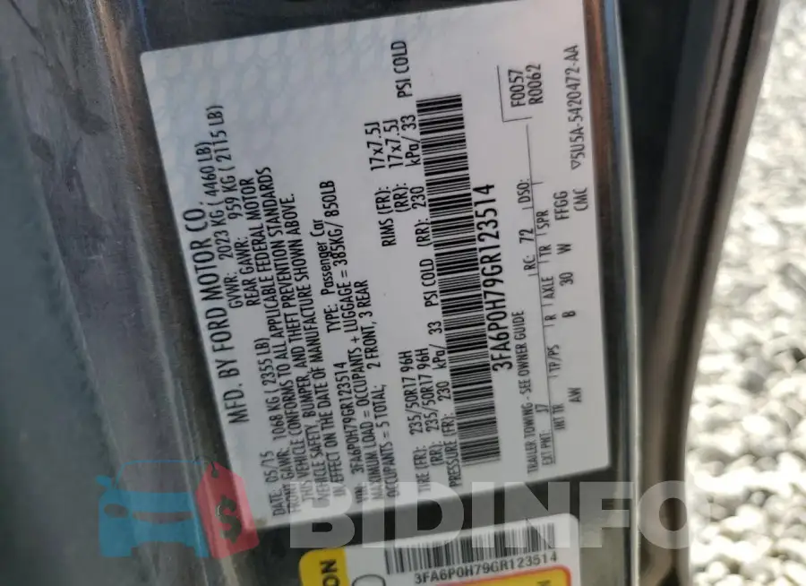 3FA6P0H79GR123514 Photo# 12