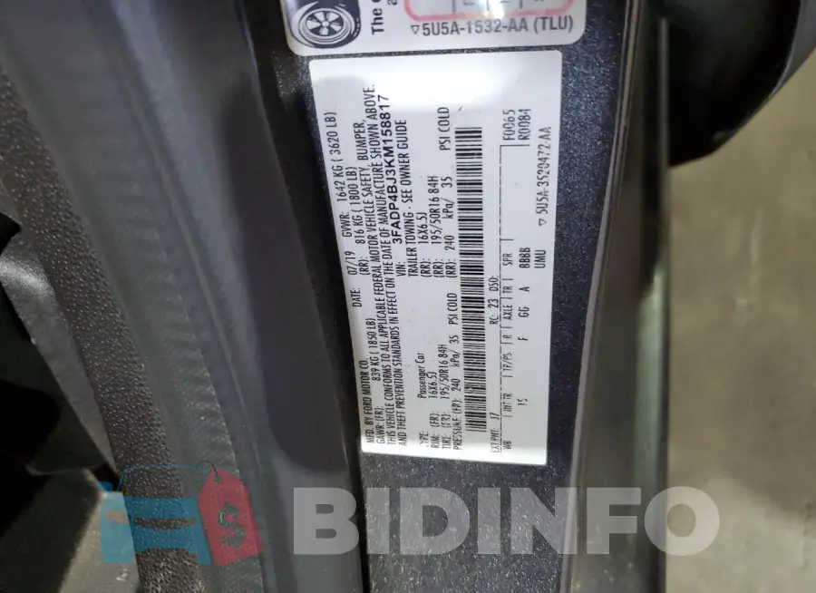 3FADP4BJ3KM158817 Photo# 12
