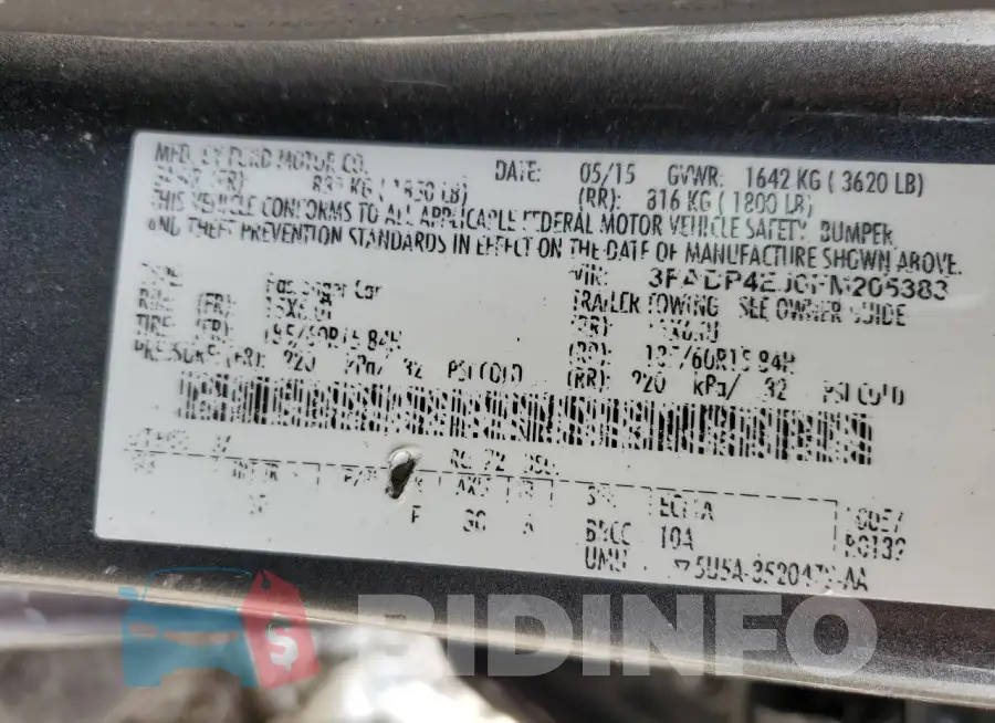 3FADP4EJ0FM205383 Photo# 13