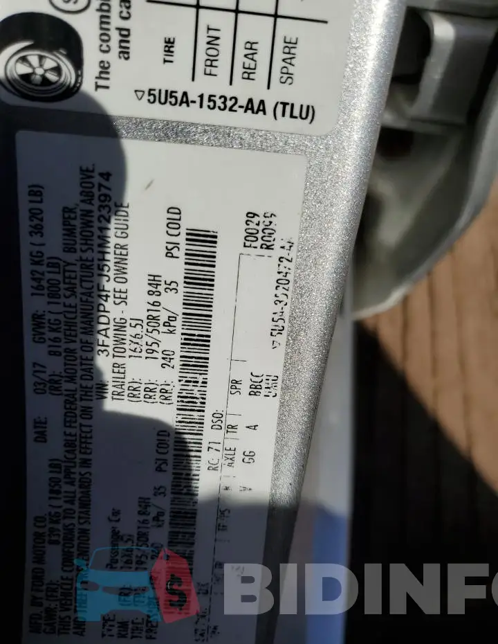 3FADP4FJ5HM123974 Photo# 12