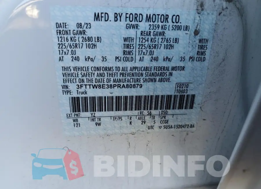 3FTTW8E38PRA80879 Photo# 12
