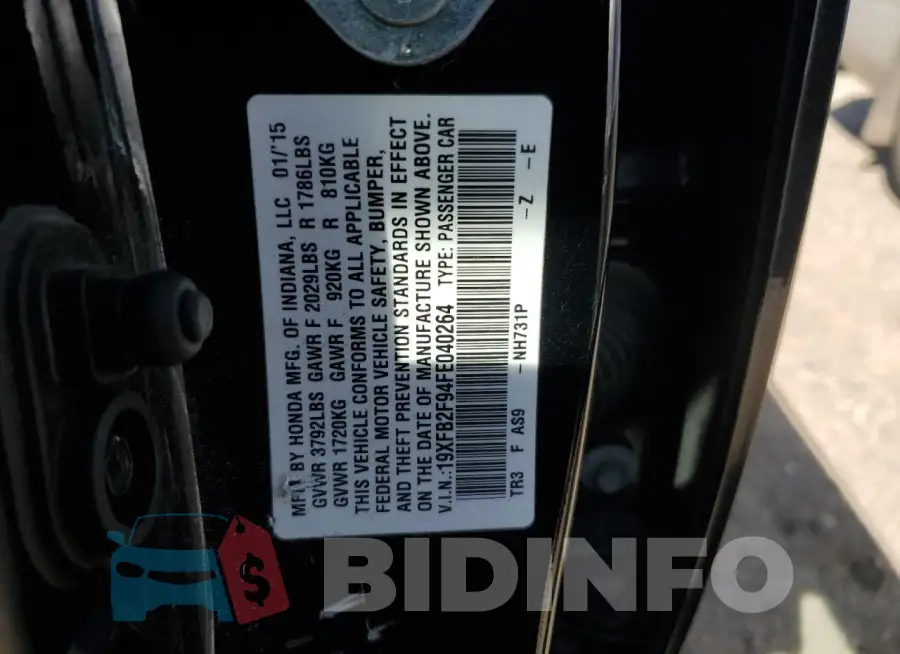 19XFB2F94FE040264 Photo# 13