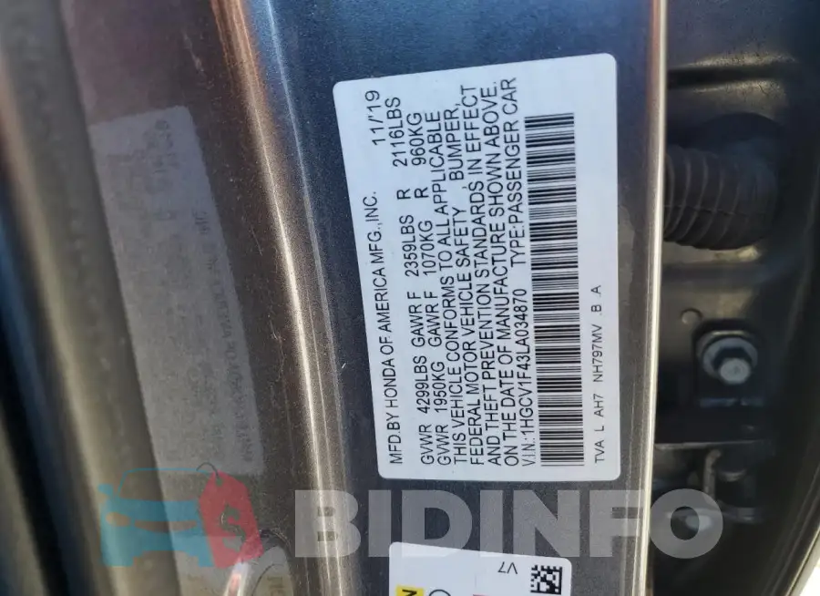 1HGCV1F43LA034870 Photo# 12