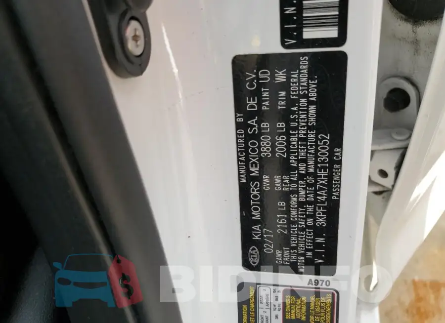 3KPFL4A7XHE130052 Photo# 13