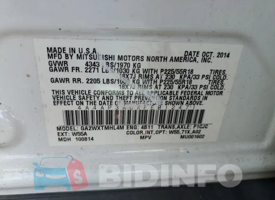4A4AP3AUXFE012471 Photo# 12