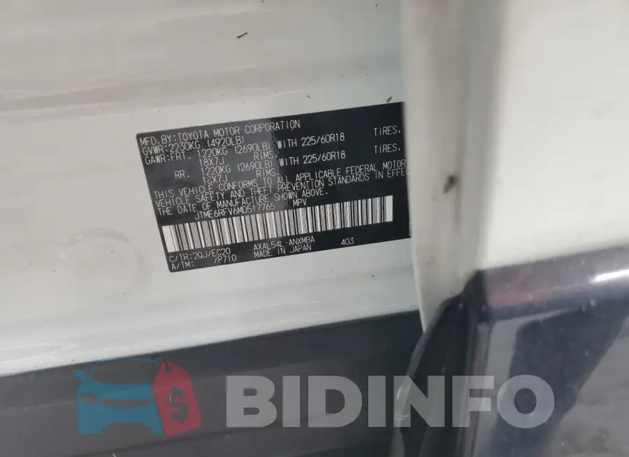JTME6RFV6MD517765 Photo# 14