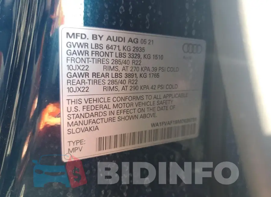 WA1FVAF19MD039731 Photo# 13