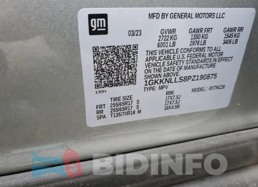 1GKKNLLS8PZ190875 Photo# 13