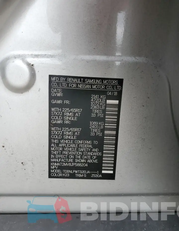 KNMAT2MV8JP588204 Photo# 13