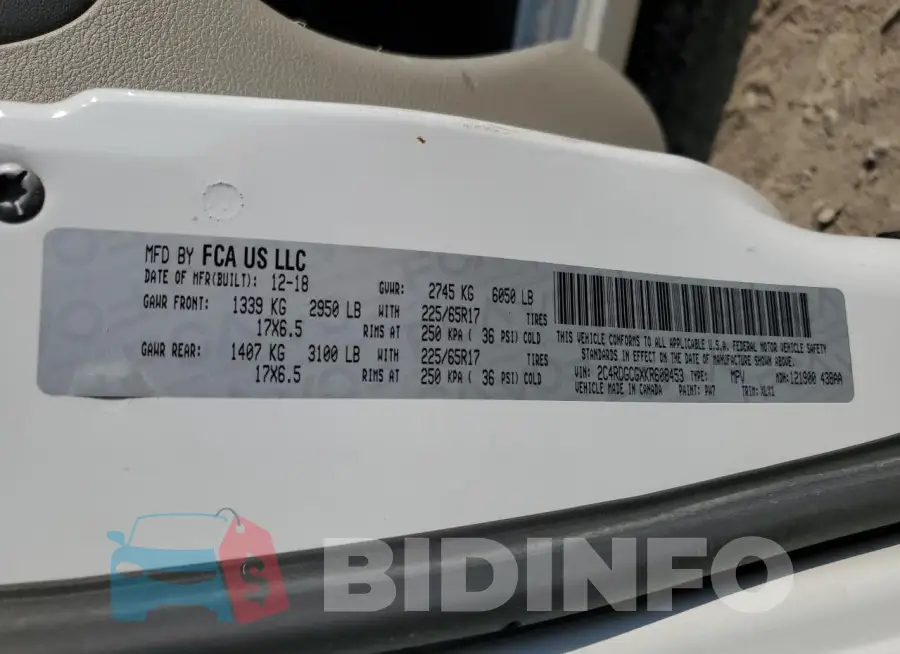 2C4RDGCGXKR608453 Photo# 14