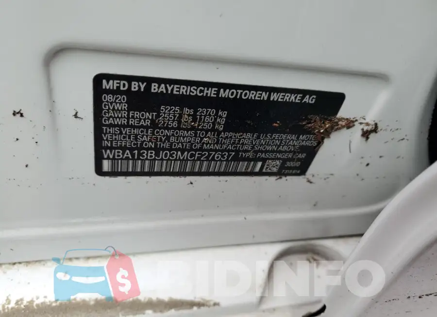 WBA13BJ03MCF27637 Photo# 13