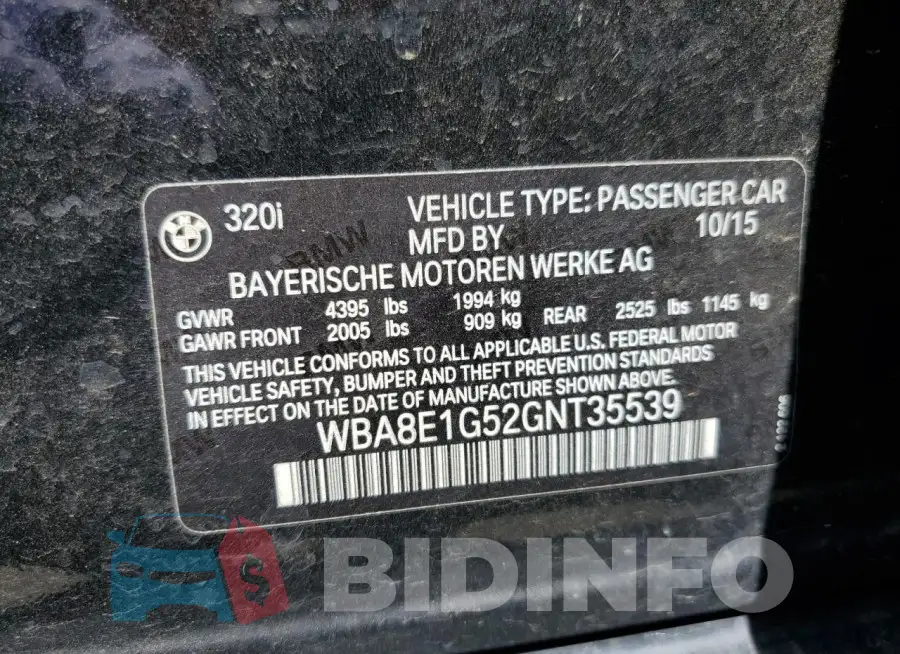 WBA8E1G52GNT35539 Photo# 13