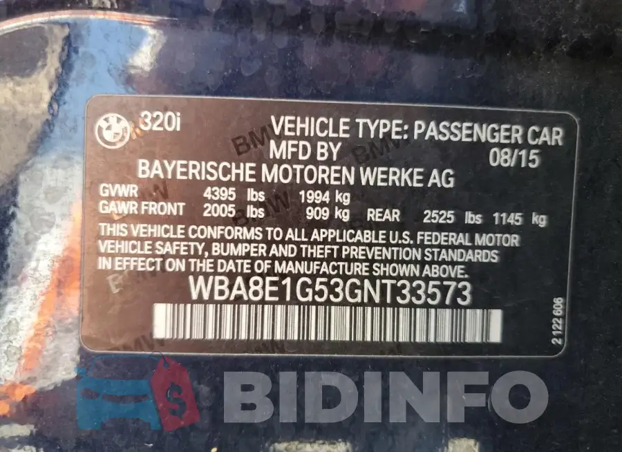 WBA8E1G53GNT33573 Photo# 12