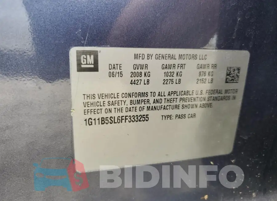 1G11B5SL6FF333255 Photo# 13