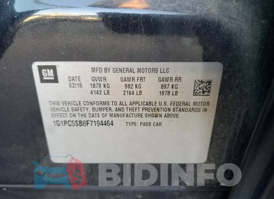 1G1PC5SB8F7194464 Photo# 12