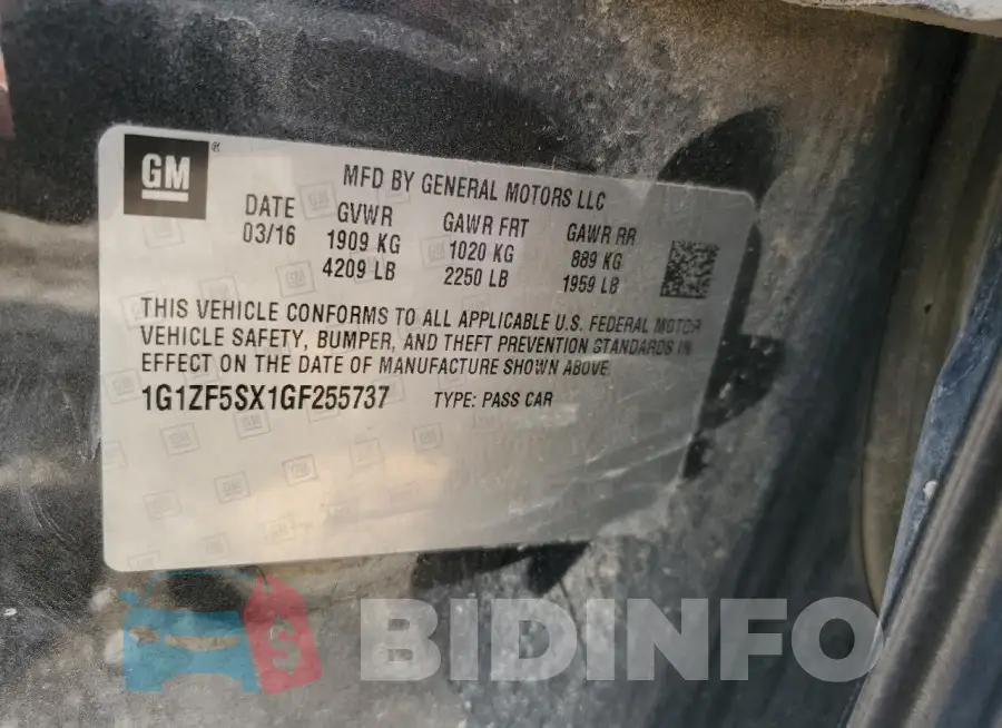 1G1ZF5SX1GF255737 Photo# 12