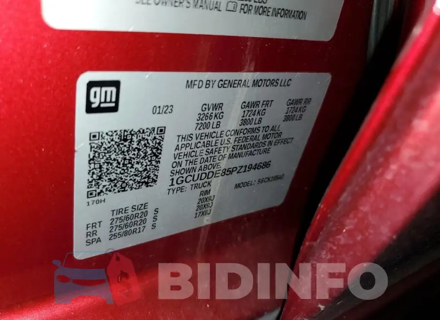 1GCUDDE85PZ194686 Photo# 13