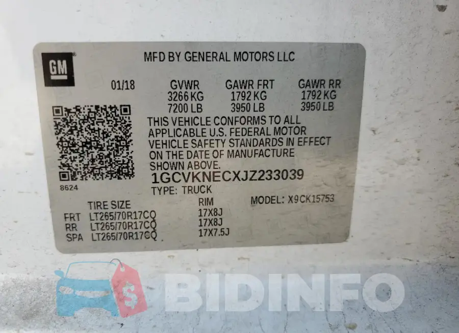 1GCVKNECXJZ233039 Photo# 12