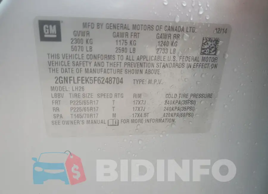 2GNFLFEK5F6248704 Photo# 13