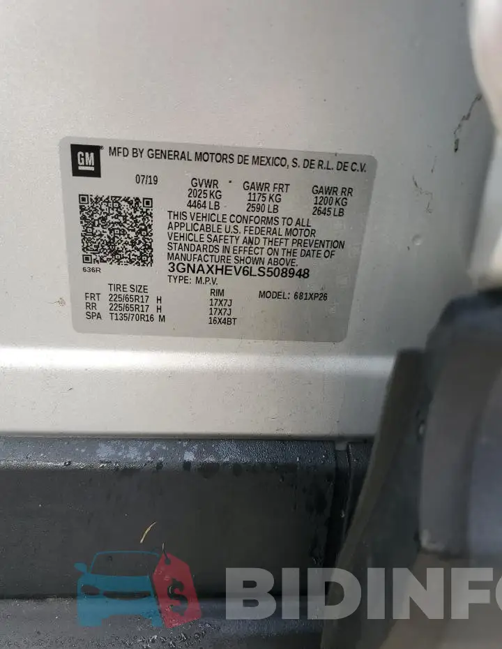 3GNAXHEV6LS508948 Photo# 13