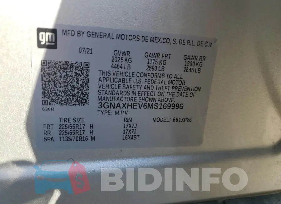 3GNAXHEV6MS169996 Photo# 13