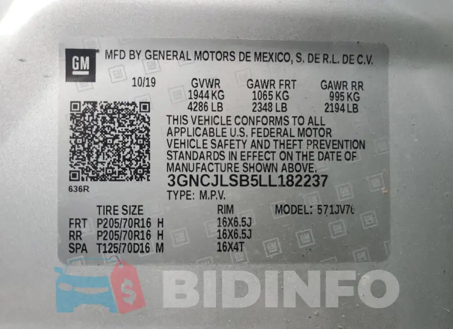 3GNCJLSB5LL182237 Photo# 13