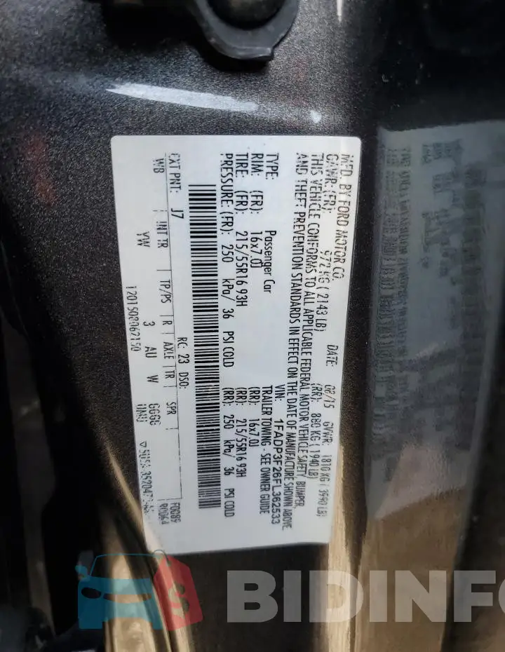 1FADP3F26FL362533 Photo# 12