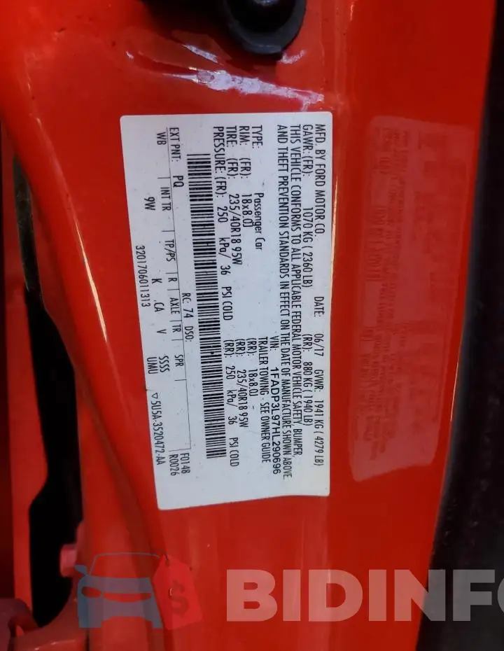 1FADP3L97HL290696 Photo# 12