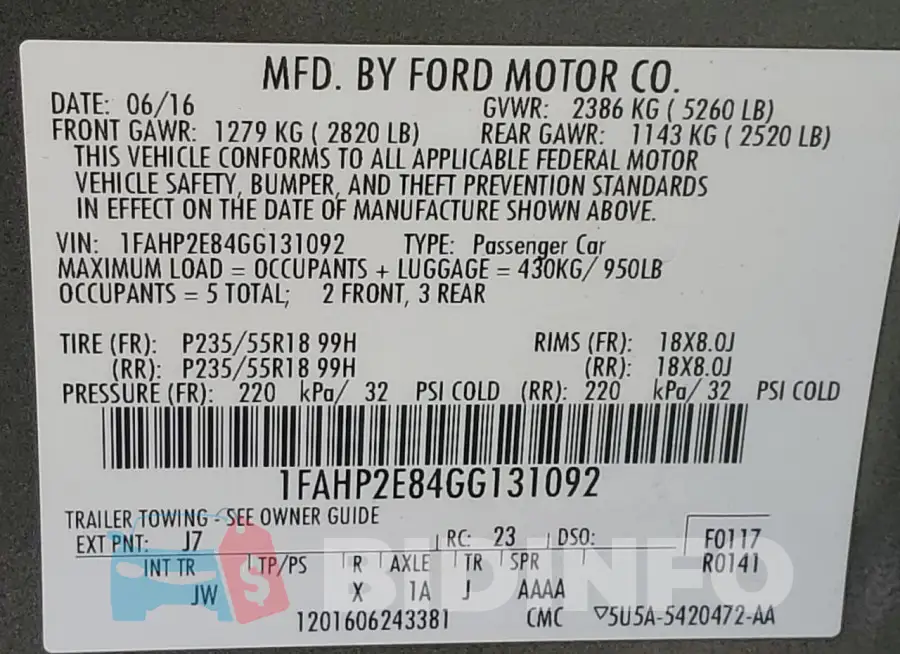 1FAHP2E84GG131092 Photo# 12