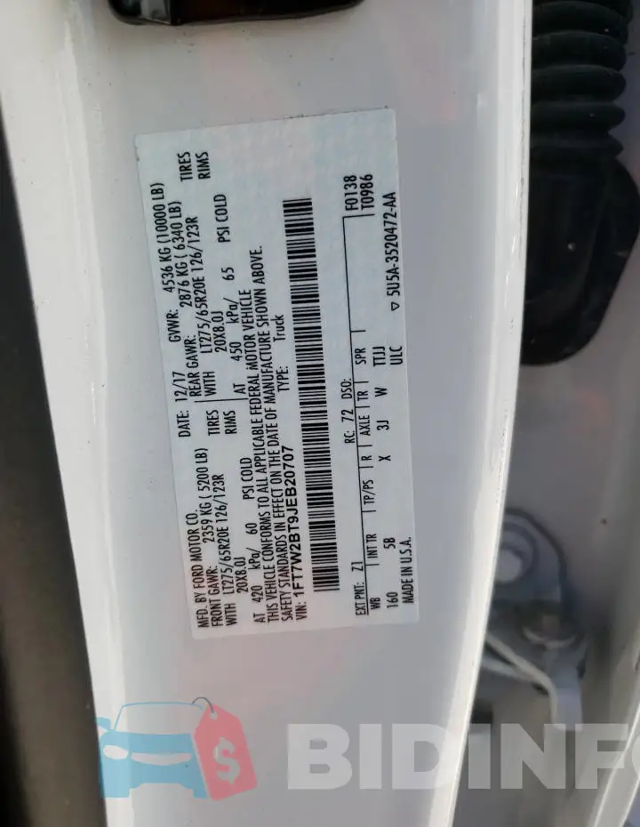 1FT7W2BT9JEB20707 Photo# 13