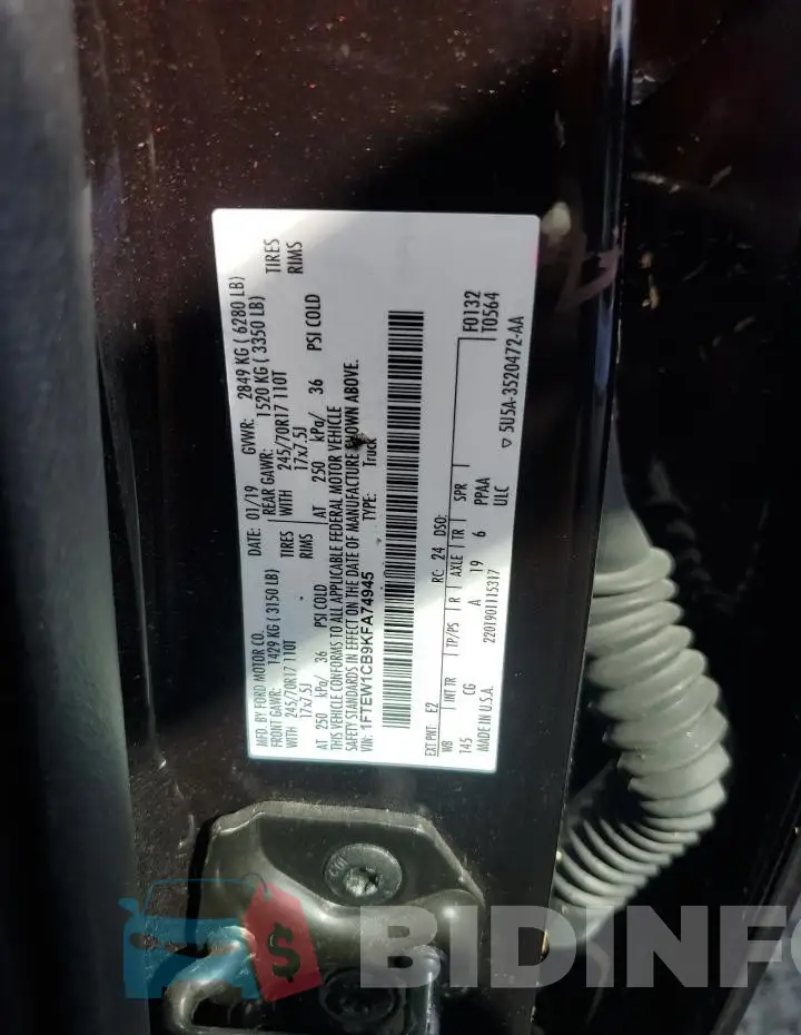 1FTEW1CB9KFA74945 Photo# 13