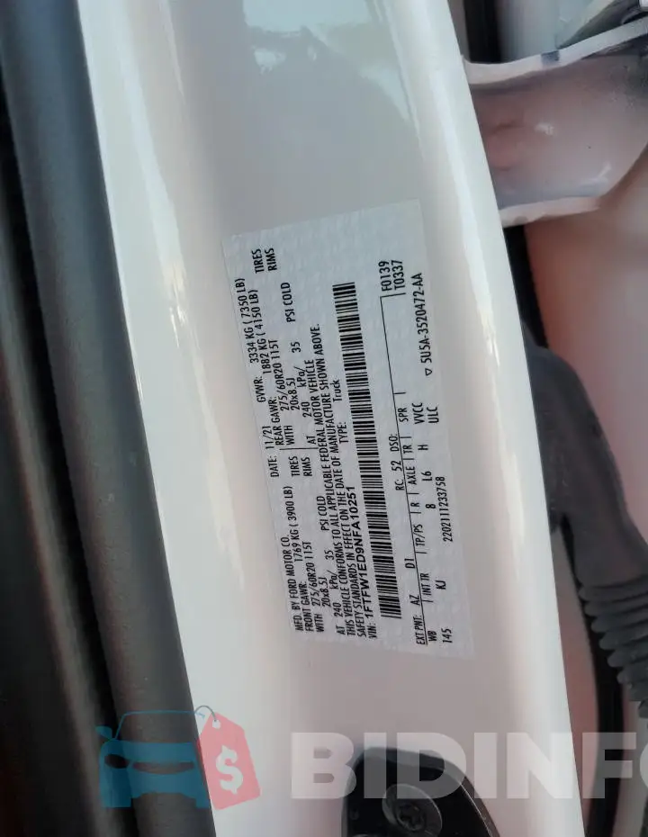 1FTFW1ED9NFA10251 Photo# 12