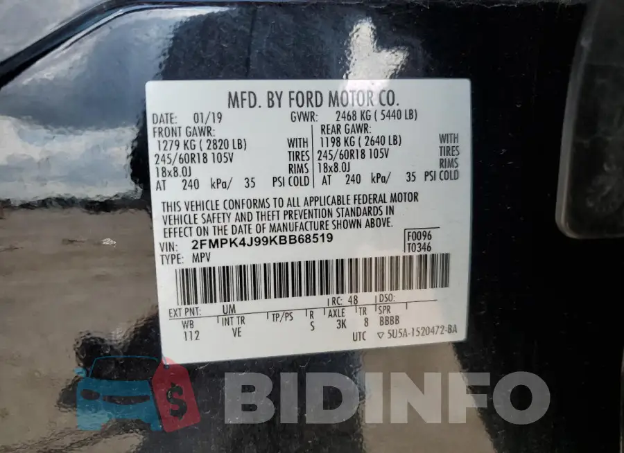 2FMPK4J99KBB68519 Photo# 13