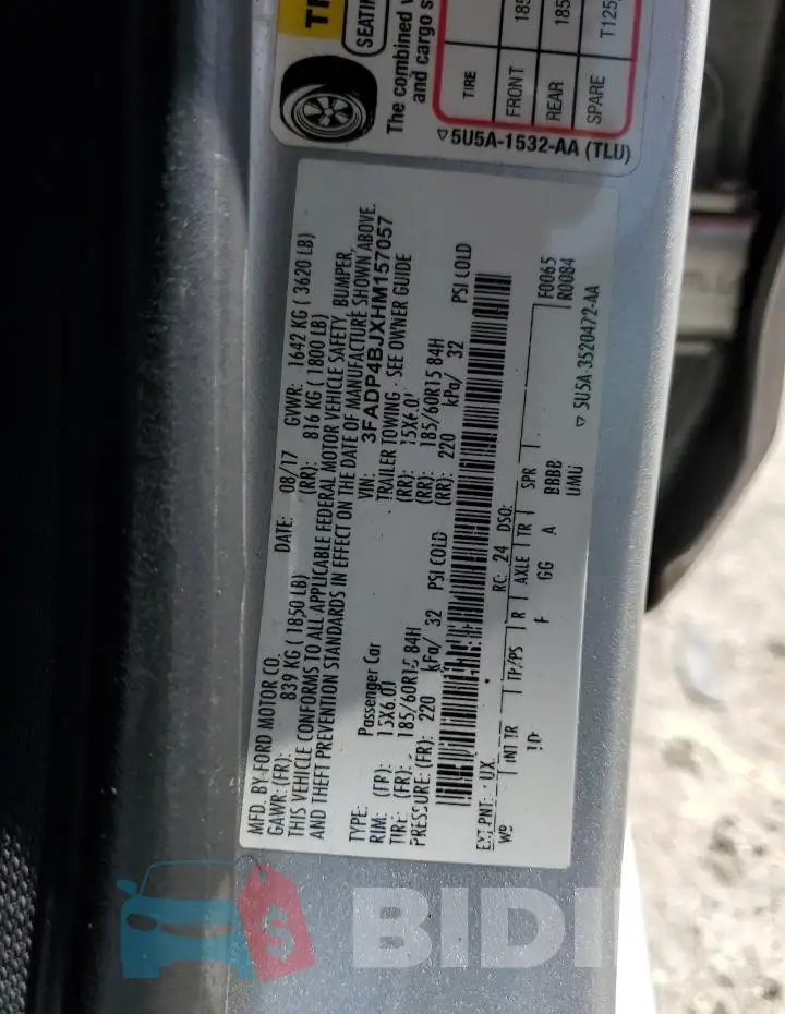 3FADP4BJXHM157057 Photo# 12