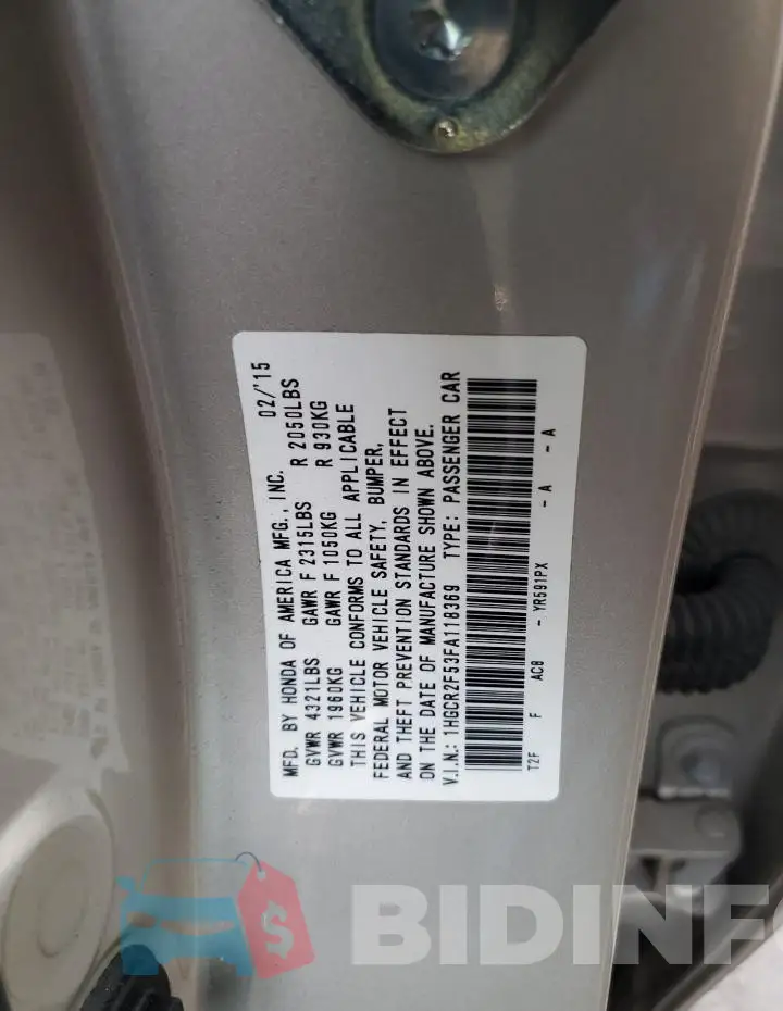1HGCR2F53FA118369 Photo# 13