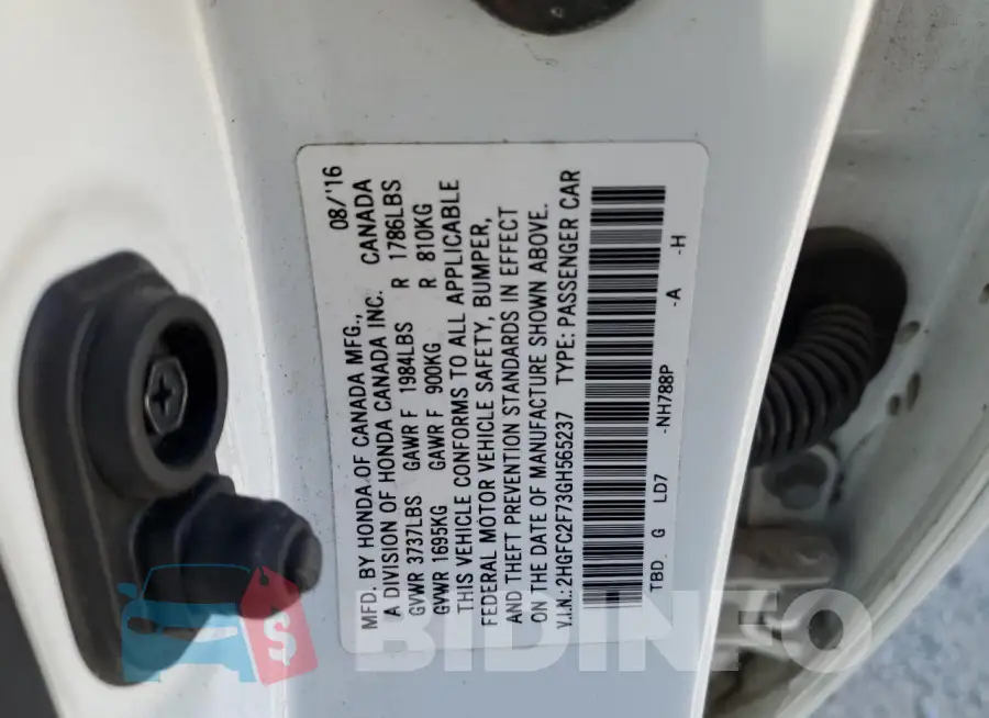 2HGFC2F73GH565237 Photo# 12