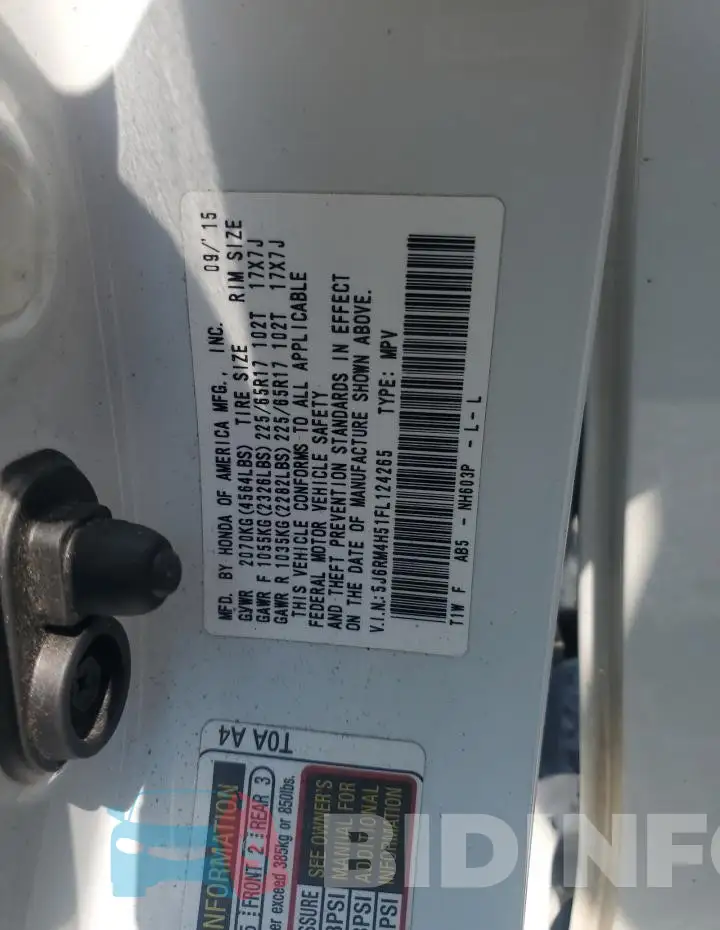 5J6RM4H51FL124265 Photo# 13