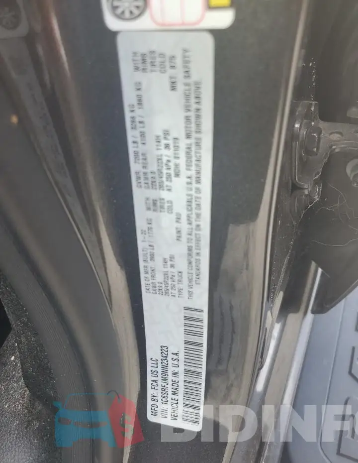 1C6SRFJM9NN234223 Photo# 12