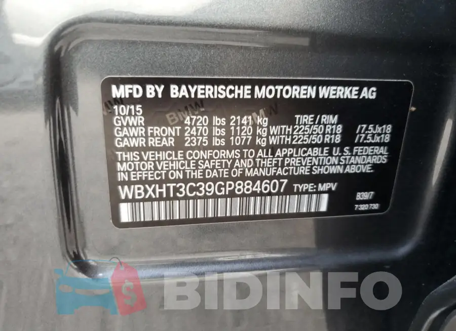 WBXHT3C39GP884607 Photo# 13