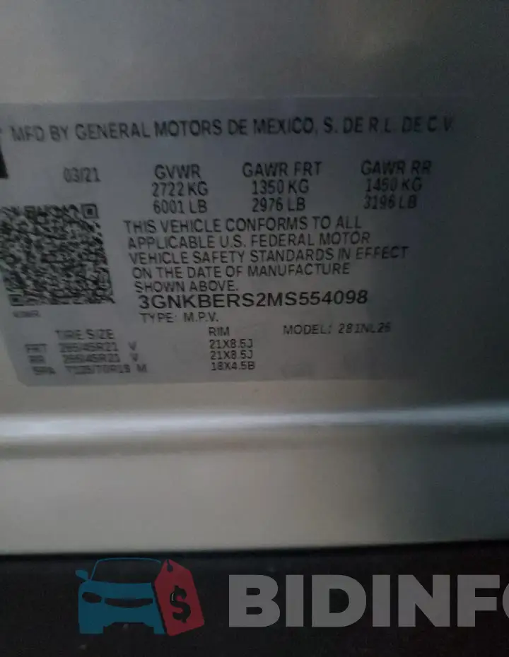 3GNKBERS2MS554098 Photo# 14